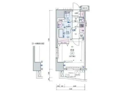 リヴシティ田町(1K/5階)の間取り写真