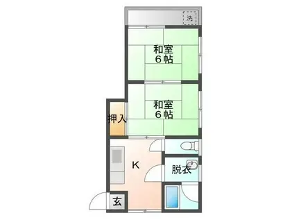 センチュリーパレスハスミ(2K/2階)の間取り写真