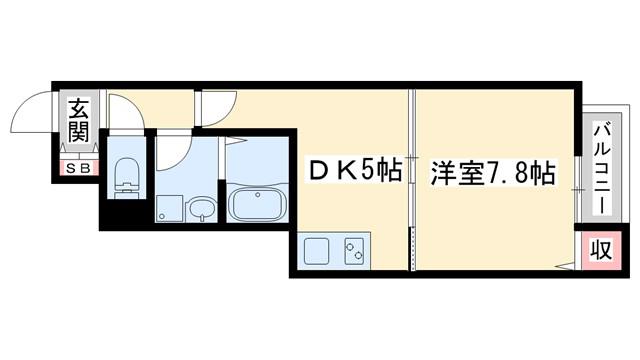 SENSE三木本町(1DK/1階)の間取り写真