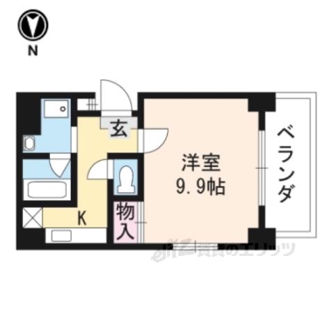 ヴァンウエスト(1K/3階)の間取り写真