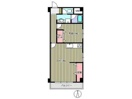 エステートツカサ(1LDK/3階)の間取り写真