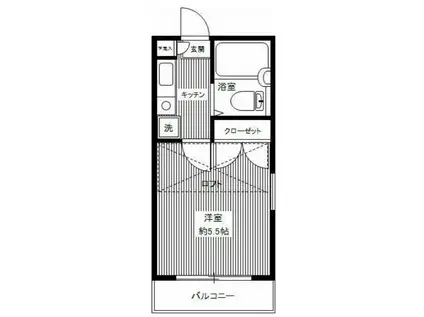 プレザンメゾン町田(1K/2階)の間取り写真