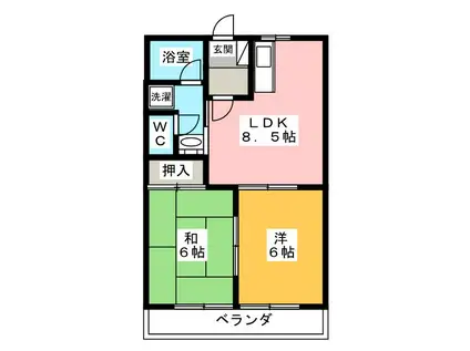 パールガーデン(2LDK/1階)の間取り写真
