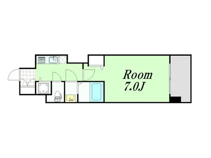 プレサンス谷町キャトル(1K/7階)の間取り写真