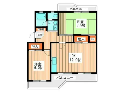 パストラルハイム(2LDK/1階)の間取り写真