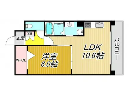 モントレゾール(1LDK/1階)の間取り写真