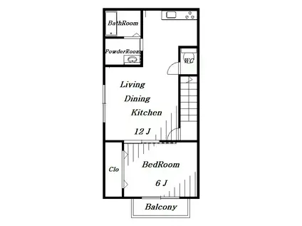 ナリトモ都町(1LDK/2階)の間取り写真
