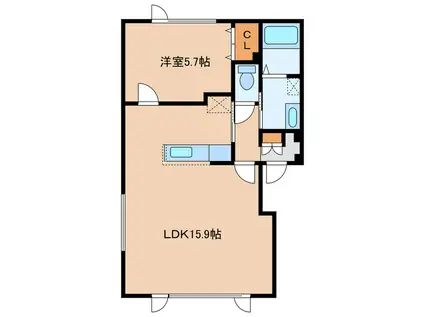 SILENCE サイレンス(1LDK/1階)の間取り写真