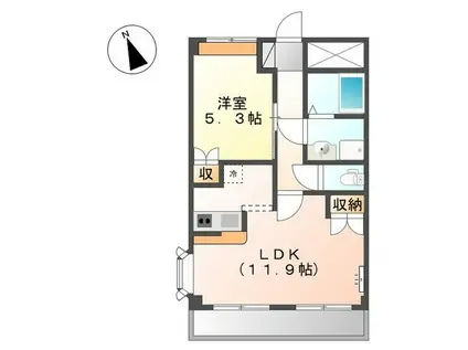 ルピナス21(1LDK/2階)の間取り写真