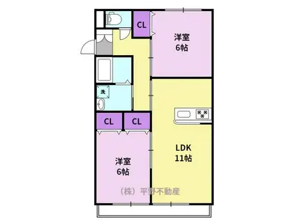 レスペランサ(2LDK/2階)の間取り写真