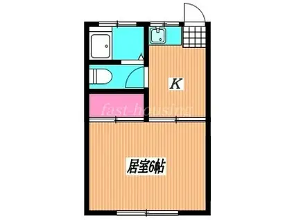 バードコーポ(1K/2階)の間取り写真