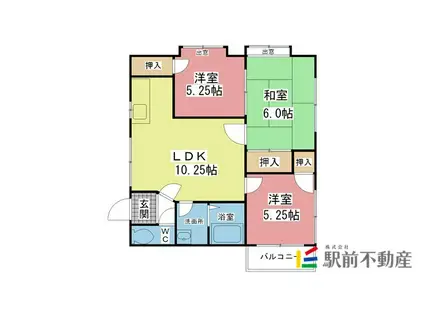 コーポ・カノンII(3LDK/1階)の間取り写真