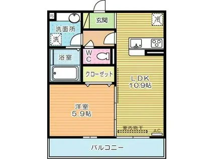 ザ・レジデンスBONJONO イーストザ・レジデンスボンジョーノ イ(1LDK/2階)の間取り写真