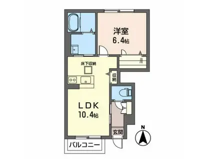 クラヴィエTE(1LDK/1階)の間取り写真