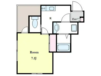 コンラッド桜新町(1K/3階)の間取り写真