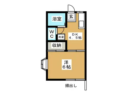 イデアハイム(1DK/1階)の間取り写真