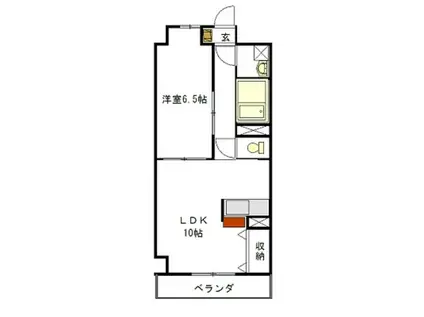 アーバンヒルズ城山2号館(1LDK/5階)の間取り写真