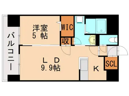 ブランシエスタ千早RJR(1LDK/8階)の間取り写真