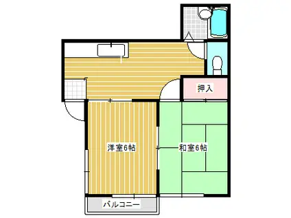 ビタエターナル(2DK/2階)の間取り写真