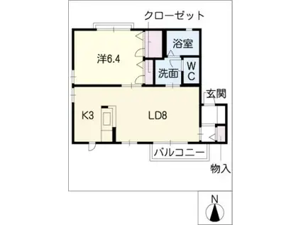 FLORENTIA III(1LDK/1階)の間取り写真