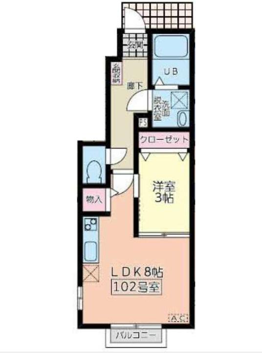 CLAR(1LDK/1階)の間取り写真