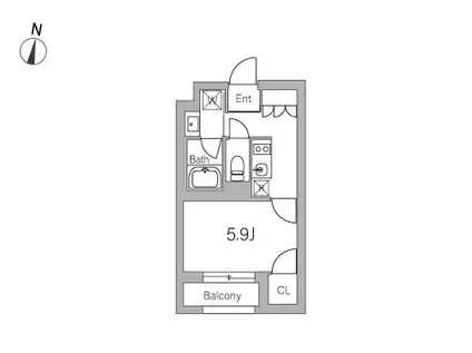 GRANDUO田園調布5(1K/B1階)の間取り写真