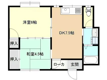 リバーサイドハイツ名切(2DK/2階)の間取り写真