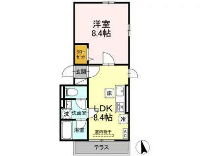マエストロ(1LDK/1階)の間取り写真