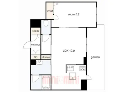 シャーメゾン マーリエII(1LDK/1階)の間取り写真