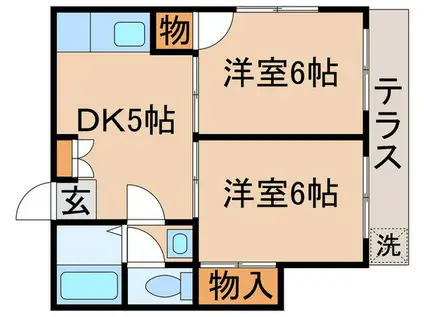 コーポ・アライ(2DK/1階)の間取り写真