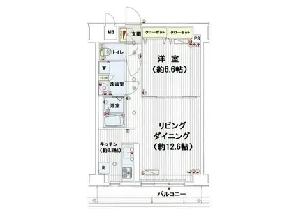 ヴェルステージ秋葉原イースト(1LDK/11階)の間取り写真