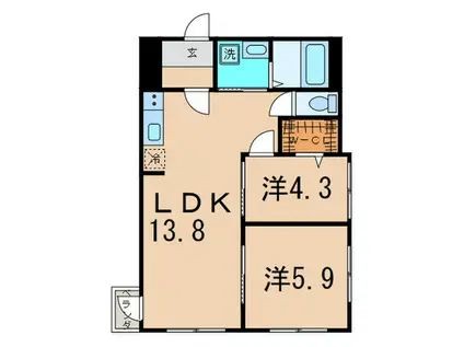 ランツォ町屋(2LDK/2階)の間取り写真