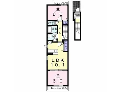 ハウラービレッジ 大阪屋(2LDK/2階)の間取り写真