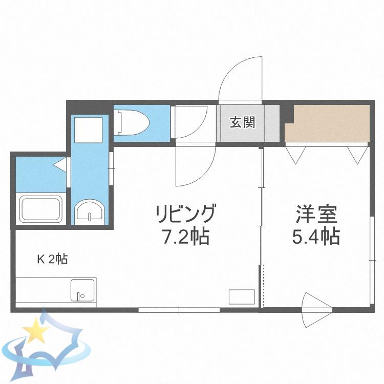 アトランティカ(1LDK/1階)の間取り写真
