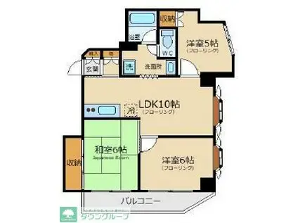 ルミエール給田(3LDK/3階)の間取り写真