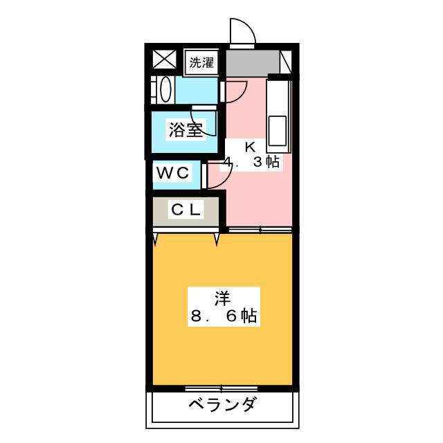 リヴェール(1K/1階)の間取り写真