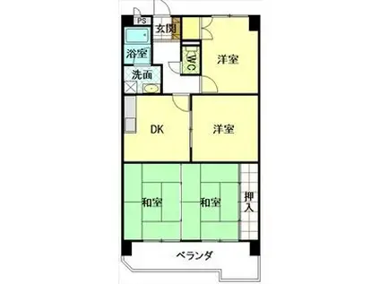 サンシティ小幡(4DK/2階)の間取り写真