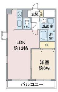 ソレイユ上社(1LDK/3階)の間取り写真