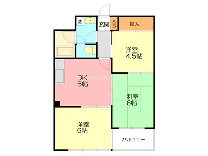 セレーノ東町II(3DK/3階)の間取り写真