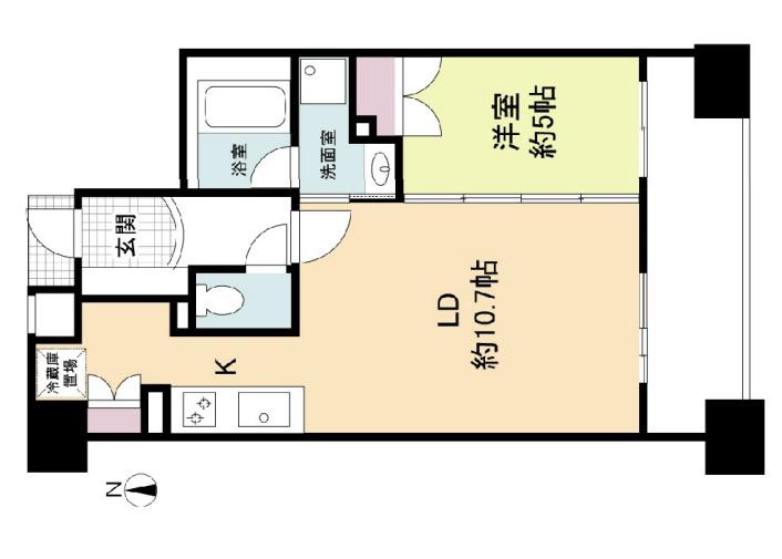 プライムアーバン堺筋本町(1LDK/5階)の間取り写真