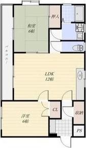 ウインヒル江南(2LDK/1階)の間取り写真