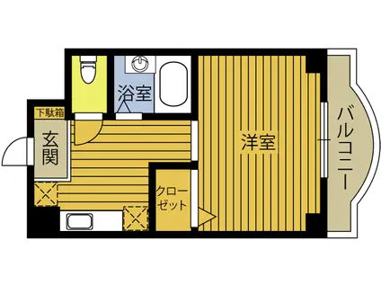 ボン 長田(1K/4階)の間取り写真