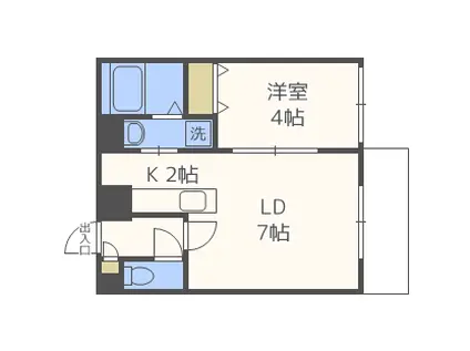 エスポワールN(1LDK/5階)の間取り写真