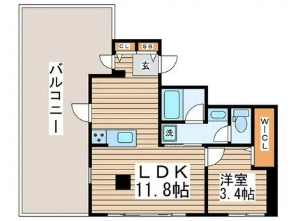 高橋ビル(1LDK/4階)の間取り写真