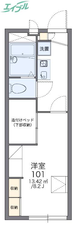 レオパレスドゥジェーム(1K/2階)の間取り写真