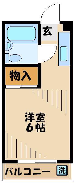 サードフロンティア(1K/1階)の間取り写真