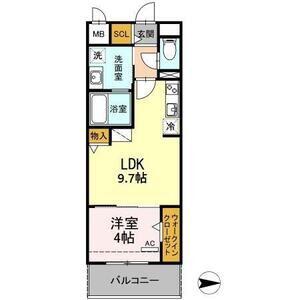 ロイヤルスクエア徳川(1LDK/8階)の間取り写真