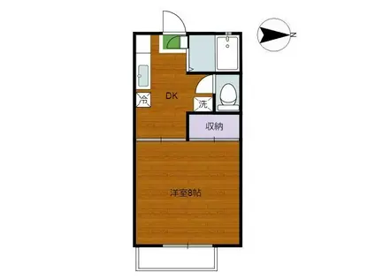 エスポワール(1DK/2階)の間取り写真