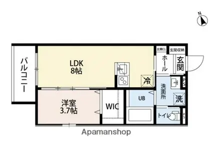 ROBOT HOME 西新(1LDK/3階)の間取り写真