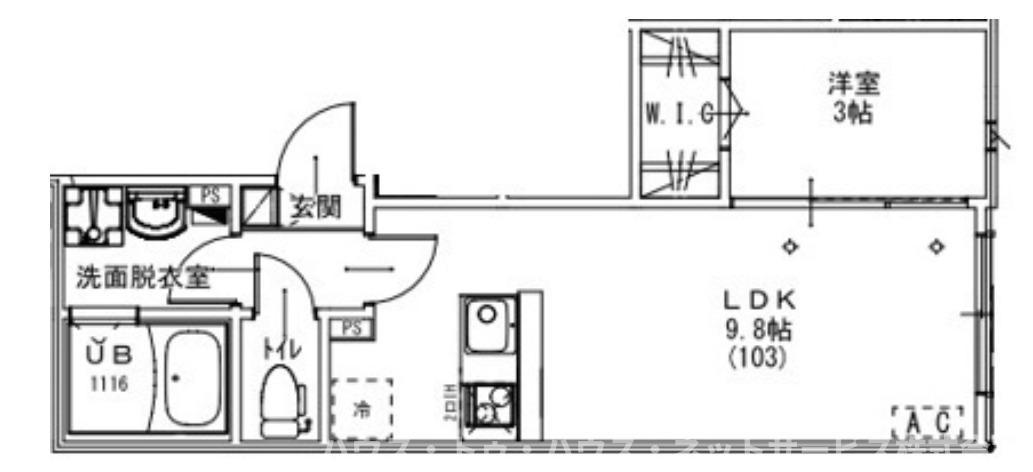 KEIAI RESIDENCE 元山II(1LDK/3階)の間取り写真